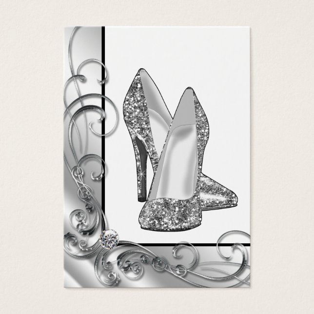 Silver Glitzer High Heel Shoe (Vorderseite)