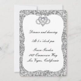 Silver Glitzer Infinity Heart Empfang Card Einladung
