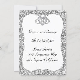 Silver Glitzer Infinity Heart Empfang Card Einladung