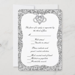 Silver Glitzer Infinity Heavy Response Card Einladung