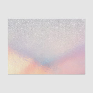 Silver Glitzer Iridescent Holographic Gradient Seidenpapier