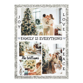 Silver Glitzer Joy Liebe Peace Familienname & Foto