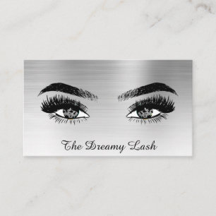 *~* SILVER Glitzer Lashes QR Brows Extensions Visitenkarte