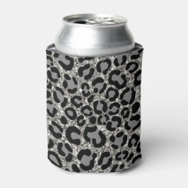 Silver Glitzer Leopard Muster Girly Cheetah Print Dosenkühler