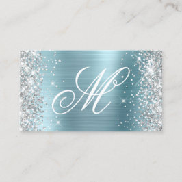 Silver Glitzer Light Blue Foil Extravagant Mit Mon Visitenkarte