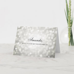 Silver Glitzer Lights bin meine Bridesmaid Einladung
