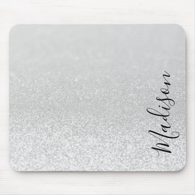 Silver Glitzer Lights Personalisiert Mouse Pad Mousepad (Vorne)