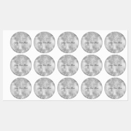 Silver Glitzer Look Etiketten