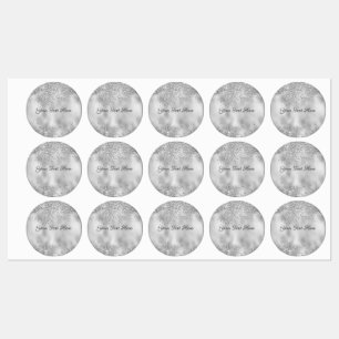 Silver Glitzer Look Etiketten
