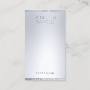 Silver Glitzer Look Moderne Minimalistische Vorlag Visitenkarte