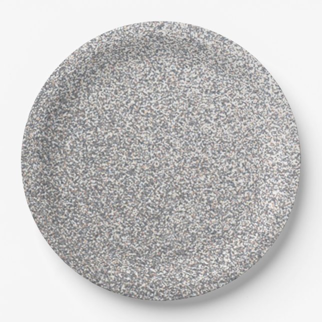 Silver Glitzer Look Paper Teller (Vorderseite)