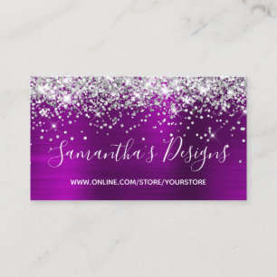 Silver Glitzer Magenta Lila Foil Online Store Visitenkarte
