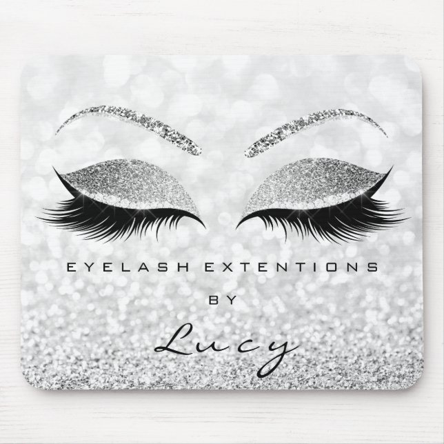 Silver Glitzer Makeup Beauty Studio Lash Grau Mehr Mousepad (Vorne)