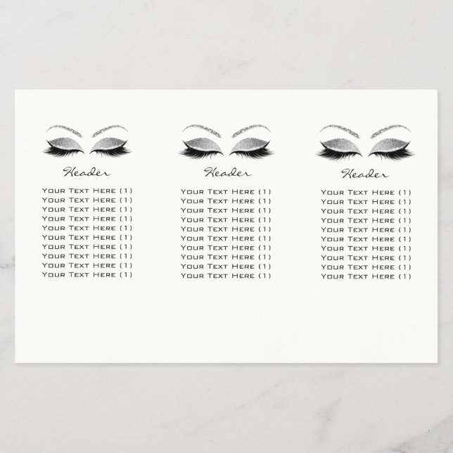 Silver Glitzer Makeuyes White Lash DL Packungsbeil Flyer (Hinten)