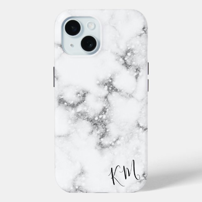 Silver Glitzer Marmor Personalisiert Case-Mate iPhone Hülle (Rückseite)