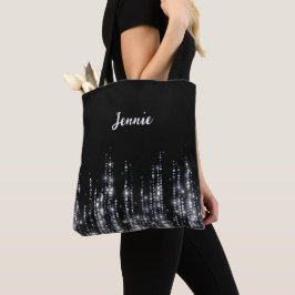 Silver Glitzer Mit Monogramm Personalisiertes Gesc Tasche