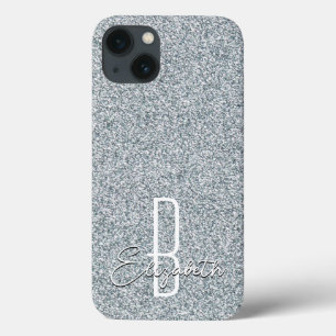 Silver Glitzer Monogram Case-Mate iPhone Hülle
