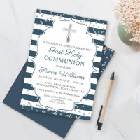 Silver Glitzer Navy Blue Stripes Erste Kommune