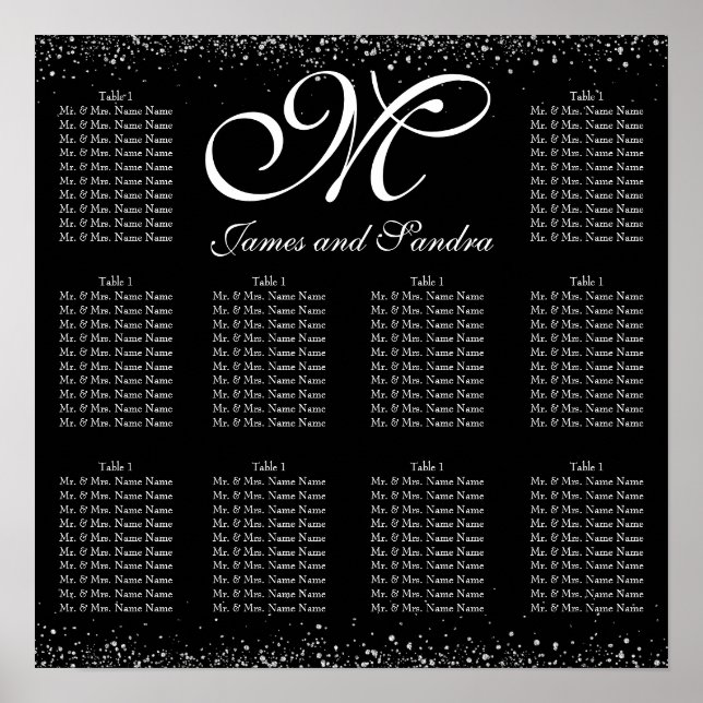 Silver Glitzer Night Sky Poster (Vorne)
