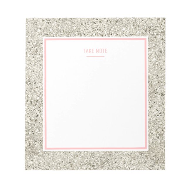 Silver Glitzer Notizblock (Vorderseite)