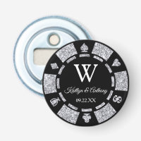 Silver Glitzer Poker Chip Casino Gastgeschenk Hoch