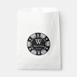 Silver Glitzer Poker Chip Casino Hochzeit Geschenktütchen