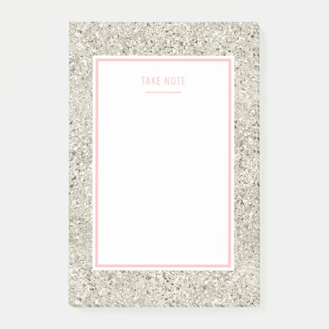 Silver Glitzer Post-it Klebezettel (Vorderseite)
