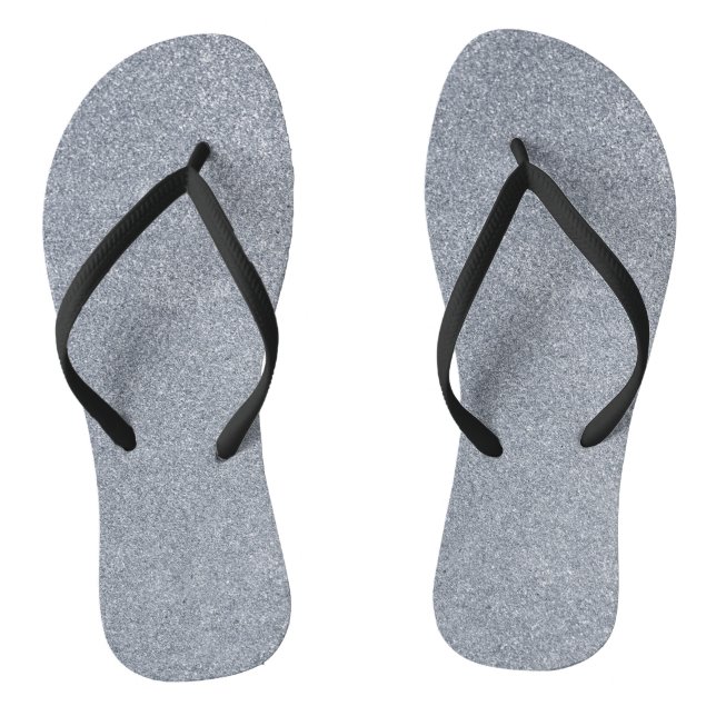 Silver Glitzer Print Metallic Wedding Bräutigam Flip Flops (Fußbett)