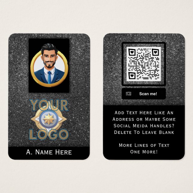 Silver Glitzer Private Security IT Beruflich (Vorne & Hinten)