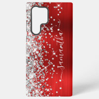 Silver Glitzer Red Foil Girly Signature