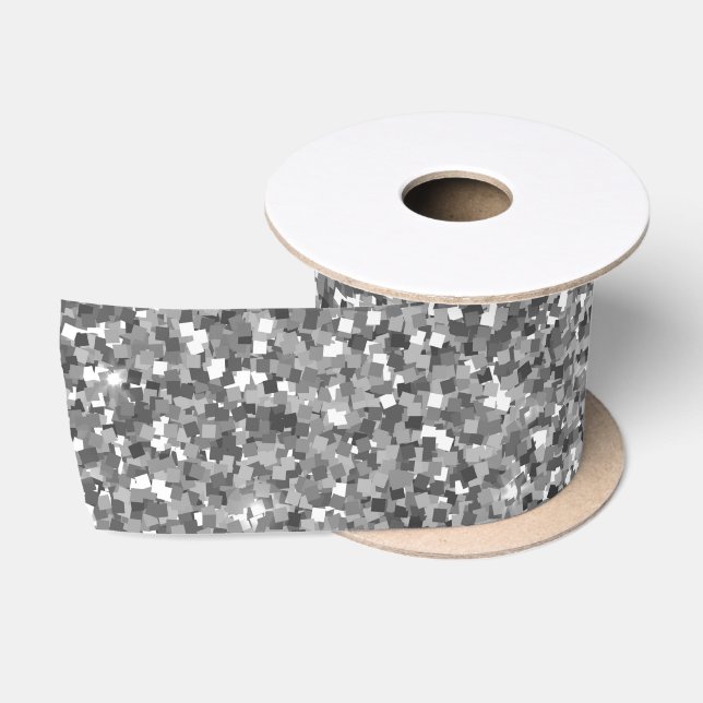 Silver Glitzer Ribbon Satinband (Spule)