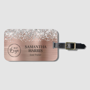 Silver Glitzer Rose Gold Foil Logo Gepäckanhänger