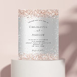 Silver Glitzer Rose Gold Hochzeitsbudget Flyer<br><div class="desc">Bitte beachten Sie,  dass diese Einladung auf Flyer Papier und sehr dünn ist. Umschläge sind nicht enthalten. Für dickere Einladungen (gleiche Gestaltung) besuchen Sie bitte unseren Shop. Ein Imitat silber metallisch aussehender Hintergrund. Dekoriert mit Rose Gold Imitat Glitzer. Personalisieren und fügen Sie Ihre Namen und Party-Details.</div>