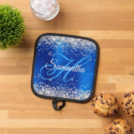 Silver Glitzer Royal Blue Foil Extravagant Mit Mon Topflappen