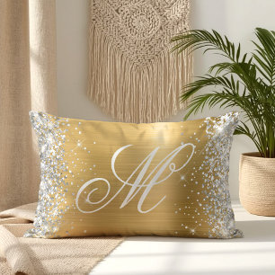 Silver Glitzer Shiny Gold Foil Extravagant Mit Mon Lendenkissen