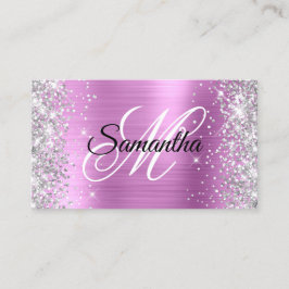 Silver Glitzer Shiny Lavender Foil Extravagant Mon Visitenkarte
