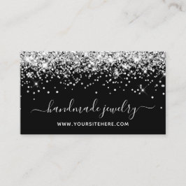 Silver Glitzer Signature Style Online Store Black Visitenkarte