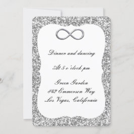 Silver Glitzer Silver Infinity Empfang Card Einladung