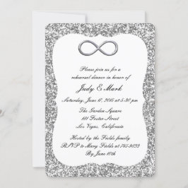 Silver Glitzer Silver Infinity Probe Dinner Einladung