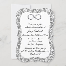 Silver Glitzer Silver Infinity Probe Dinner Einladung
