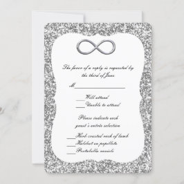 Silver Glitzer Silver Infinity Response Card Einladung