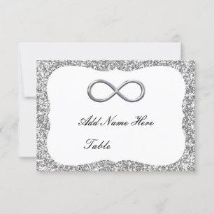 Silver Glitzer Silver Infinity Table Platzkarte