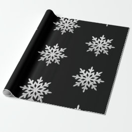 Silver Glitzer Snowflake Geschenkpapier