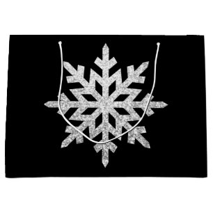 Silver Glitzer Snowflake Große Geschenktüte