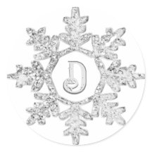 Silver Glitzer Snowflake Monogram