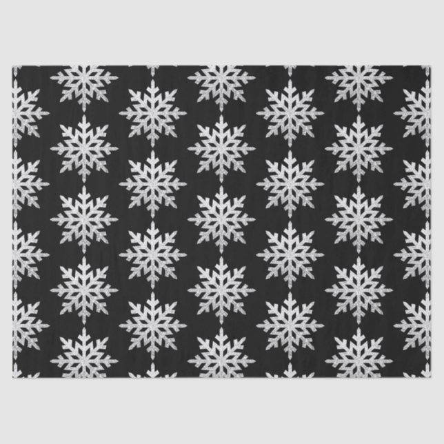 Silver Glitzer Snowflake Seidenpapier (Vorderseite)