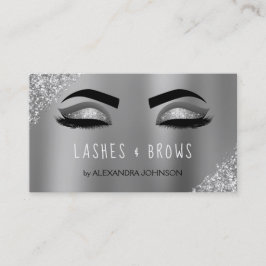 Silver Glitzer Sparkle Eyelashes Lashes Brows Visitenkarte