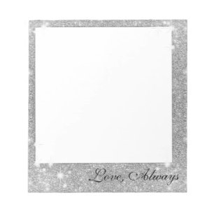 Silver Glitzer Sparkle Metal Look Notizblock