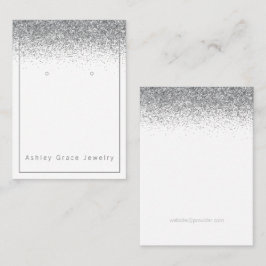 Silver Glitzer Sparkle Ohrring Display Card Visitenkarte