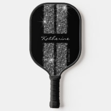 Silver Glitzer Sport Racing Streifen Elegante Pick